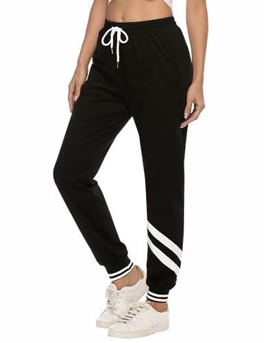 iClosam Pantalon de Jogging Femme Pantalon de Sport Femme en Coton Pantalon de Survêtement avec Poche Bas de Vêtements de Jogging Taille Haute pour Running Fitness S-XXL