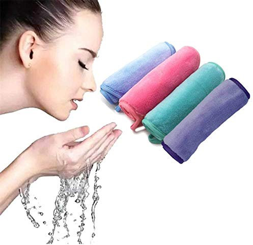Muxel Make-Up Entferner Mikrofaser Abschminktuch Gesichtsreinigung 4 Tücher 4 Farben