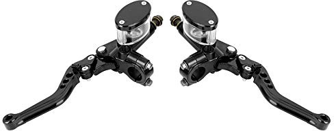 Kuuleyn Leviers d'embrayage de Frein de Moto, Levier d'embrayage de cylindre hydraulique, 1 paire de moto 7/8in réservoir de maître-cylindre en aluminium levier d'embrayage de frein hydraulique