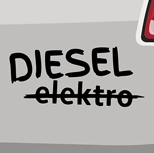 Elektro Nein Danke Aufkleber - 6 Größen 21 Farben - Diesel Kraftstoff Umwelt Auto - Schwarz - Vinyl - Minimalistisch - UV-beständig - Selbstklebend - Protest/Warning