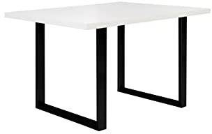 FORTE TABLES Tisch nicht ausziehbar, Holzwerkstoff, Weiß, 140 x 74.7 x 90 cm