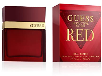 GUESS Seductive Red, Eau de Toilette, Parfum Homme, Oriental Vanille, Parfum Captivant de Longue Durée, 100 ml