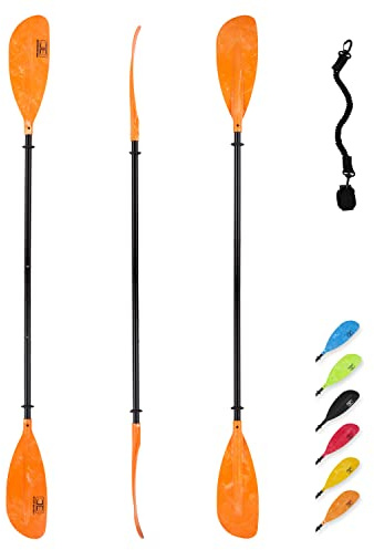 OCEANBROAD Adjustable Kayak Paddle 86in/220cm to 94in/240cm Kayaking Boating Canoeing Oar with Paddle Leash 1 Paddle…