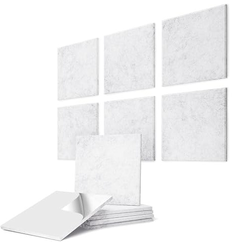 vilz 6 Stück Akustik Panel Schallabsorber aus recyceltem Filz - Akustikplatten Schalldämmung 275x275x12 mm Farbe Marmorgrau