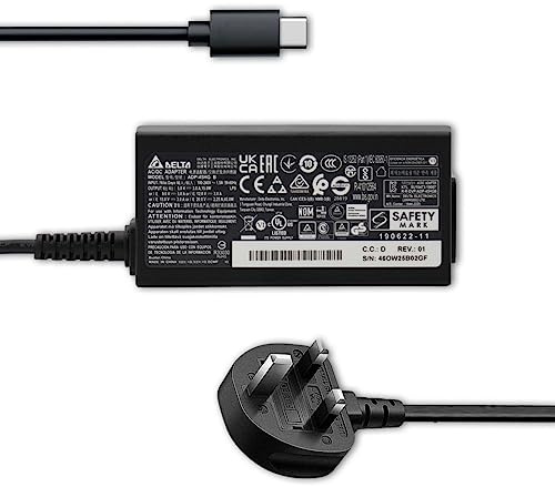 New USB-C AC Adapter Compatible with Dell XPS 13 9315 2022 Ultrabook Laptop 45W Charger Power Supply Type-C Adaptor 20V 2.25A PSU with UK Power Cord Quick Dispatch