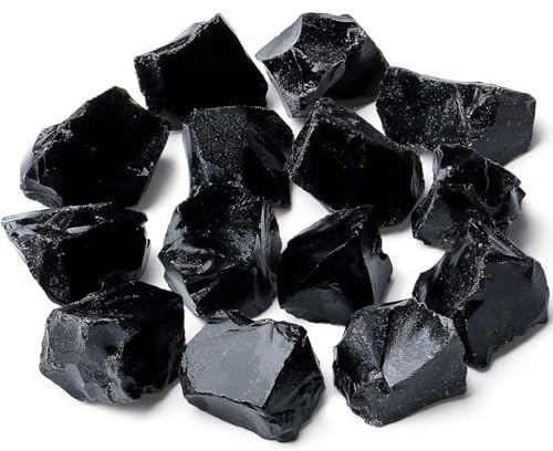 XIANNVXI Schwarz Obsidian Stein Rohsteine Premium Kristalle Steine 100% natürliche Heilsteine Raw Kristall Heilung Reiki (200G)