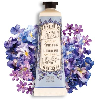 Panier des Sens – Blooming Iris Mini Hand Cream - Hand Cream for very Dry Hands and Skin - Vegan Hand Cream for Women and Men - With Almond & Olive Oil - Made in France 96% Natural Ingredients - 30ml