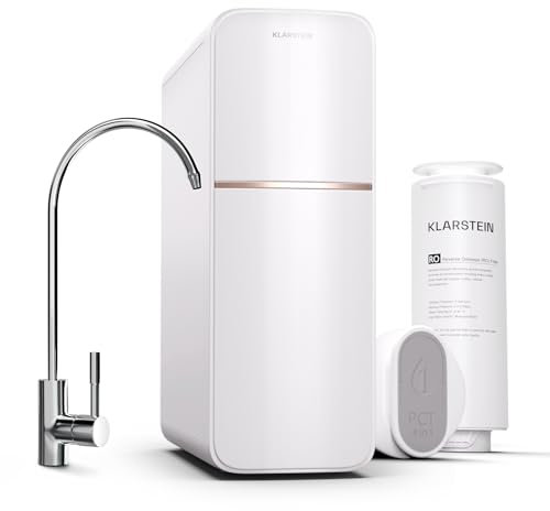 Klarstein Osmose-Wasserfilter-System für Umkehrosmose, 600GPD Untertisch Wasserfilter-System für Trinkwasser, 5-Stufen-Filtration, 2 Filter, Erreicht 99,99% Reinheit, Schnelle RO-Umkehrosmoseanlage