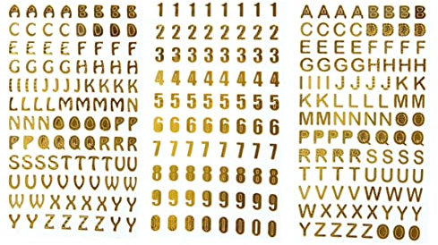 SEWOART 3sheets Alphanumeric Stickers Hot Stamping English Letters Numbers for Scrapbook Crafting Notebook Decorative Adhesive Decals Boys and Girls Crafts Scrapbook Stickers Random Style