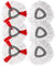 A aBlumen 6Testine di Ricambio per Mocio Vileda Turbo 2in1, Compatibili con EasyWring & Clean, Teste in Microfibra Assorbente per Ricambio Vileda Lavapavimenti (Bianco e Rosso)