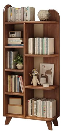 LYXWGRZD Vitrine, offenes Design Vitrine, Eckvitrine, Kleiner Platzbedarf, geeignet for den Einsatz in den Lücken im Haus (Color : Walnut Color)