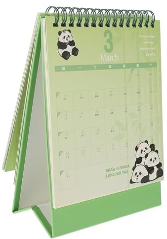 Gogogmee Panda-muster Tischkalender Kleiner Stehender Monatskalender Für Haushalt Und Büro Filigran Und Dekorativ Aus Papier