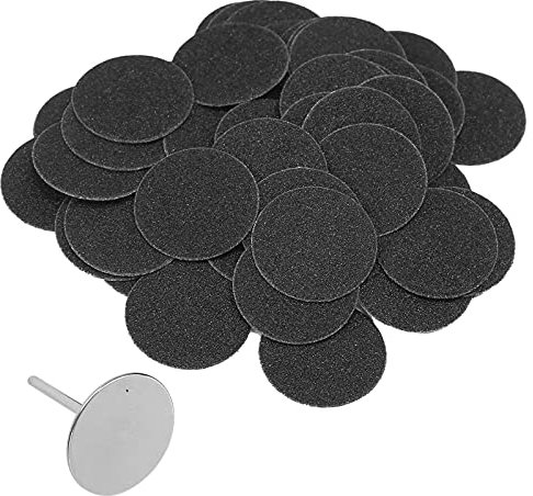 Haosie 50 Piezas de Papel de Lija para Molinillo de Pies, Lija Removedor de Callos Eléctrico, Discos para Limas de Pies, para Lima Electrica Pies Durezas (25 mm) (φ25mm)