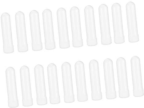 COLLBATH 20 Stück Nachfüllbare Naseninhalatoren Aus Kunststoff Kompakte Aromatherapie Nasenschläuche Weiß Dicht Verschlossen Für Reisen Und Alltag Aromatherapie Für Allergie Und Sinuspflege