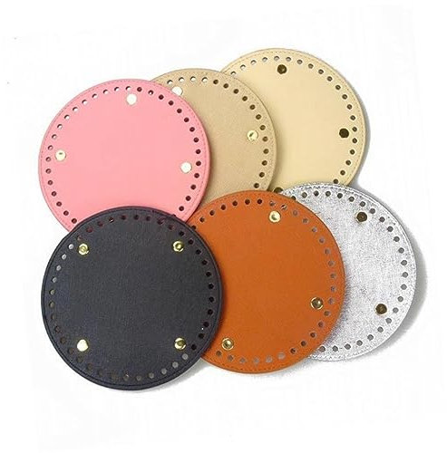COOPHYA Pu Leder Taschenboden 14cm Rund Strapazierfähiges Selbstgemacht Strickzubehör Für Handgemachte Taschen Apricot Schutz Für Taschenboden Materialset Für Handarbeiten