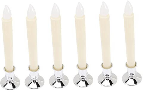 OSALADI 6piezas Led Flameless De Candelas De Dripless Para Decoración De Cumpleaños Bodas y Sin Humo y Luz Para Temples y Celebraciones