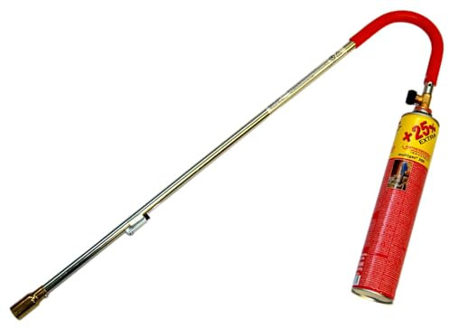 Industrial Abflammbrenner Ökogärtner Unkrautvernichter mit Piezo-Zündung, 940°C Flammentemperatur, Jumbo Gaskartusche, für Unkrautbekämpfung, Abflammen, Aufwärmen, Schrumpfen und Trocknen