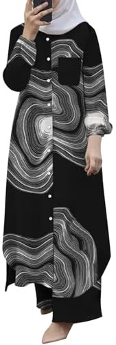 Gebetskleidung für Frauen, Muslimische Kleider Abaya Damen Elegantes Damen-Muslime-Abaya-Kleid mit Langen Ärmeln und Rüschen - Perfekt für Gebete, Festlichkeiten und Alltag - Komfortabel