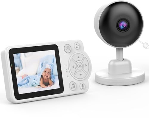 Babyphone Babykamera Monitor 2,8 Zoll LCD Babyphone Video Baby Überwachung 2,4 GHz Temperatursensor VOX Bidirektionale Kommunikation Nachtsicht 480p 4X Zoom kein WLAN, keine App