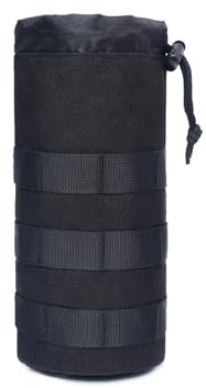 Molle Wasserflaschenhalter, Flaschenhalter Rucksack 1000D-Nylon Sport Taktische Rucksack Wasser Flaschenhülle mit Kordelzug und Mesh Unterseite, für Outdoor Wandern Jagdcamping Training
