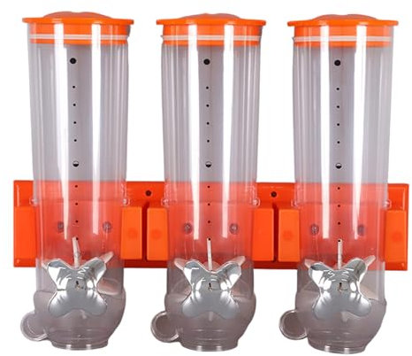 Dry Food Dispenser - Triple Cartridge Cereal Dispenser, Cereal Storage