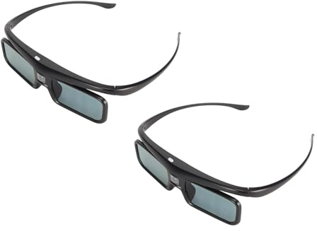 ASHATA Lines DLP Liens 3D Lunettes Rechargeables Ajustement des Lunettes D'obturation Active pour LTV 2500 3000 Pro 3500 Pro 3D Projecteurs 3D Lunettes (2 Paquets)