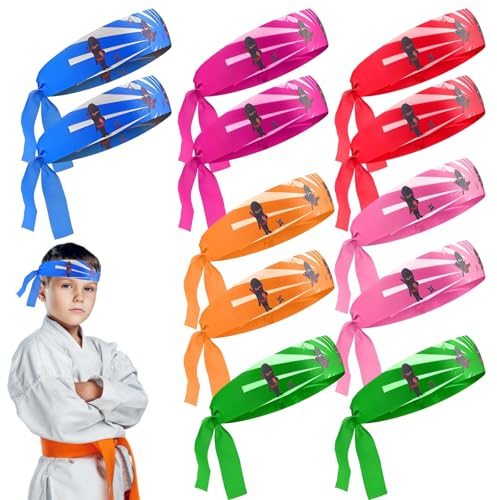 Forreen 12 st Ninja pannband för barn, ninjas party pannband, Ninja Party Favors, perfekt för Ninja fester, halloween, jul och födelsedagsfestdekorationstillbehör pannband