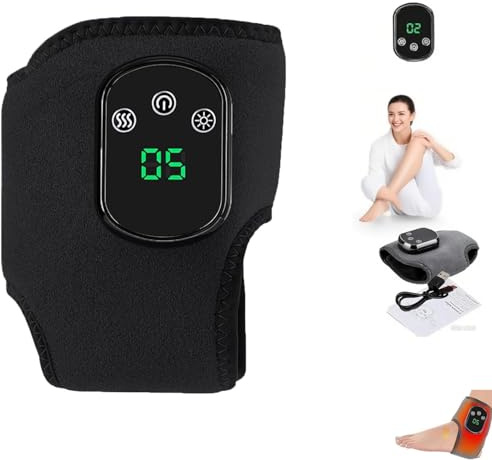 Massaggiatore per piedi 3 in 1, portatile, elettrico, per alleviare il dolore, 3 modalità, 5 livelli di calore, ricaricabile per piedi gonfi e affaticamento del piede (nero)