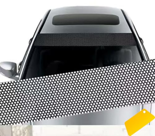 YehVeh Paquete de 2 adhesivos de vinilo para parabrisas de automóvil, tira de tinte perforada unidireccional para ventana, película de privacidad para ventana, rollo de envoltura de vidrio para