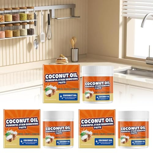 Nettoyant puissant multifonction 3 en 1 pour cuisine, pâte de nettoyage à l'huile de noix de coco, dégraissant robuste pour cuisine, nettoyant tout usage, élimine les taches sur le micro-ondes, le