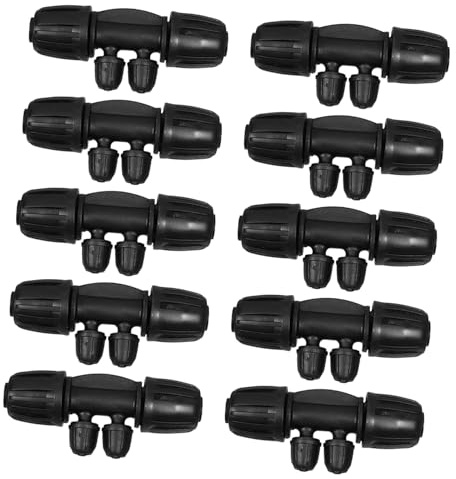 DOITOOL 10 Pezzi Raccordi Irrigazione Spina per Tubo Gocciolante Connettori Push-to-Fit Resistenti per Impianto Irrigazione Giardino Collegamenti Antigoccia Prato e Coltivazione