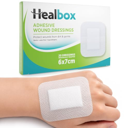 Healbox Apósitos Adhesivos para Heridas 6 cm x 7 cm – Caja de 20