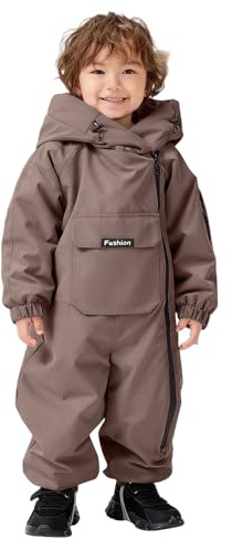 Combinaison Ski Enfant Garçon à Capuche Imperméables Coupe-Vent Vêtements de Ski Fille Noel Combinaisons de Neige Hiver Chaude Salopettes Veste Snowsuit Jumpsuit de Sports Coupe-Vent 1-5 ans