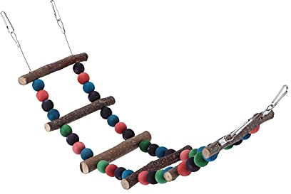 Acouto Bird Ladder Bridge Färgglad Naturlig Trästege för Fåglar Hamstrar Honung Gliders45 Känner Sig Naturlig Njut Av Matagent Träd Tillverkad Boendekvalitetsmaterial äpple Kommer Fågelstege (55)