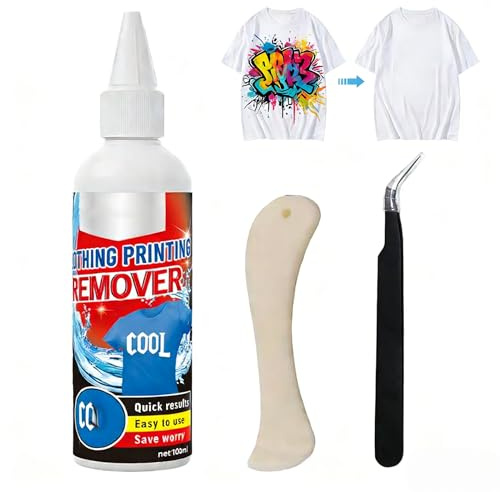 Flockentferner,Flockentferner Beflockung Textilien,Kleberentferner,Druckecke Flexentferner Flockentferner,Flockentferner Entferner Cleaner,mit Schaber und Pinzette,Mild und Reizfrei