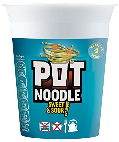 Pot Noodle Sweet & Sour Flavour - 90g - Pack of 4 (90g x 4)