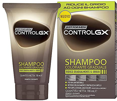 Just for Men Control GX Grey Reducing Shampoo, Gradual Hair Color, 4 fl oz (Packaging May Vary)