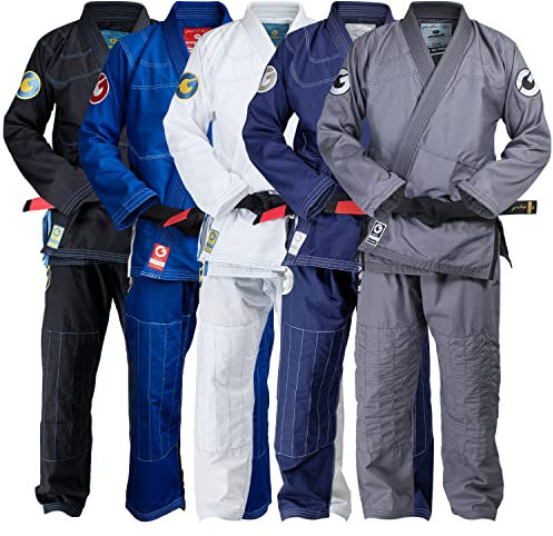 Guld BJJ Jiu Jitsu Gi – ultralätt Aeroweave för män – förkrympt brasiliansk Jiu Jitsu uniform för män