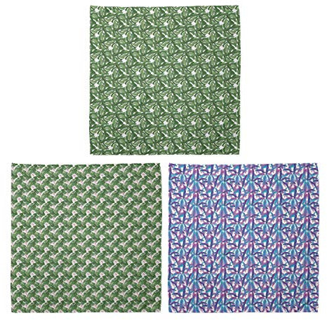 ABAKUHAUS Bandeau Unisexe, Plage Les feuilles des arbres feuillu exotique Tropic Garden, Lot de 3, Multicolore