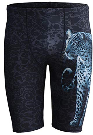 PIQIDIG Youth Boys Swim Jammers Solid Swimsuit Quick Dry Athletic Swimming Shorts UPF 50+ Sun Protection (Black-2, X-Small)