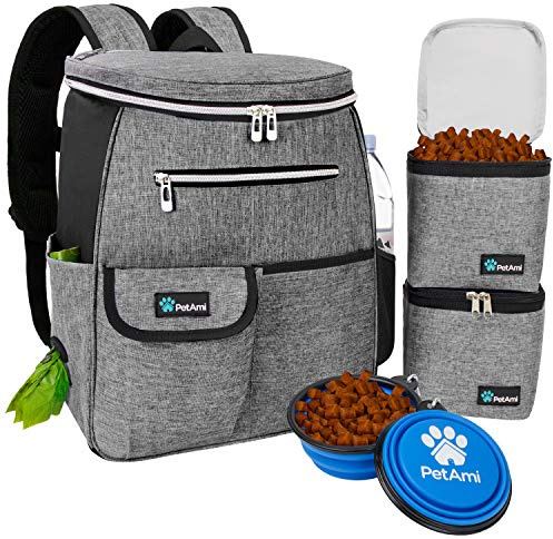 PetAmi Dog Travel Backpack 27L Airline Approved Pet Supplies Bag, Gray