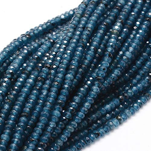 Perlin Edelstein Perlen Achat Stein 4mm Marine Blau 30Stk Facettiert Rondelle Edelsteine Halbedelstein Schmuckperlen Schmuckstein