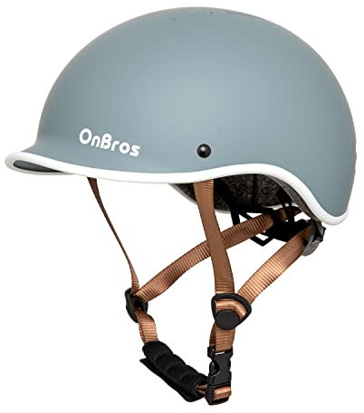 OnBros Fahrradhelm für Herren und Damen - Retro Urban Commuter Helm für Frauen - Verstellbar 56-61CM (Gray)