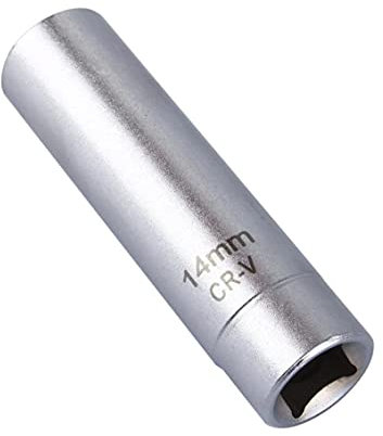TAKPART 1x 14mm Zündkerzenstecknuss 3/8 Zoll Zündkerzenschlüssel Zündkerzenwerkzeug Zündkerzen-Einsatz 12-Punkt-Entfernungswerkzeug