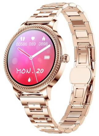 Montre Intelligente Traqueur de Fitness Bracelet en Acier Inoxydable étanche Moniteur de fréquence Cardiaque Podomètre Femmes Montre Sport Bijoux Rhinestone