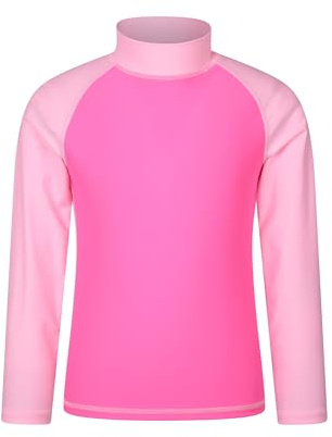 Mountain Warehouse Neoprenanzug Kinder - Langarm-Neoprenanzug mit UV-Schutz Rash Guard, Schwimmanzug für Jungen und Mädchen, Flatlock-Nähte, schnell trocknend, dehnbar Bubblegum 7-8 Jahre