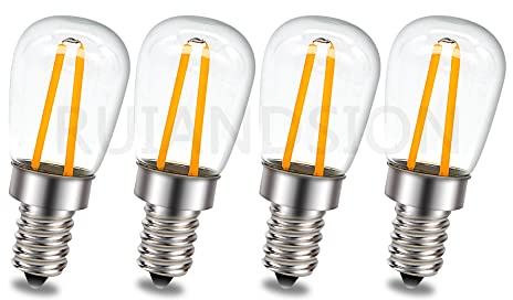 Ruiandsion Lampadina LED E12 220V AC Bianco Caldo 2 Chip SMD LED Bulbo Trasparente Sostituzione per Luci Candela/Plafoniera/Decorativa (Confezione da 4)