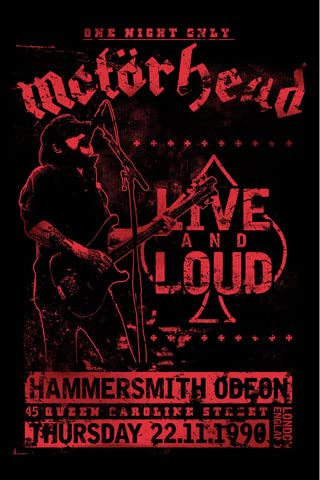 Motorhead - Live and Loud - Hard Rock Musik - Poster Druck - Größe 61x91,5 cm + 2 St Posterleisten Alu 63 cm