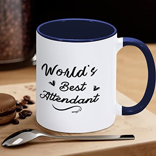 Yelolyio Taza de té para asistente del mundo, tazas de café de cerámica, tazas de té, taza de té personalizada, taza de té de 11 onzas, inauguración de la casa, regalos de cumpleaños para café, té,