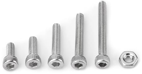 210pcs M2.5 Inox M2.5 M2.5 écrous et Boulons, M2 5 Jeu de Vis écrou en Acier Vis à Tête Hexagonale et écrous Assortiment Ensemble de Fixation